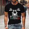 Men Streets Clothing 1N23456 Motorcycle Gear Shift Motorcyclist Print Men's T-shirt Short Sleeve O-neck Clothes Tee Shirt for Men