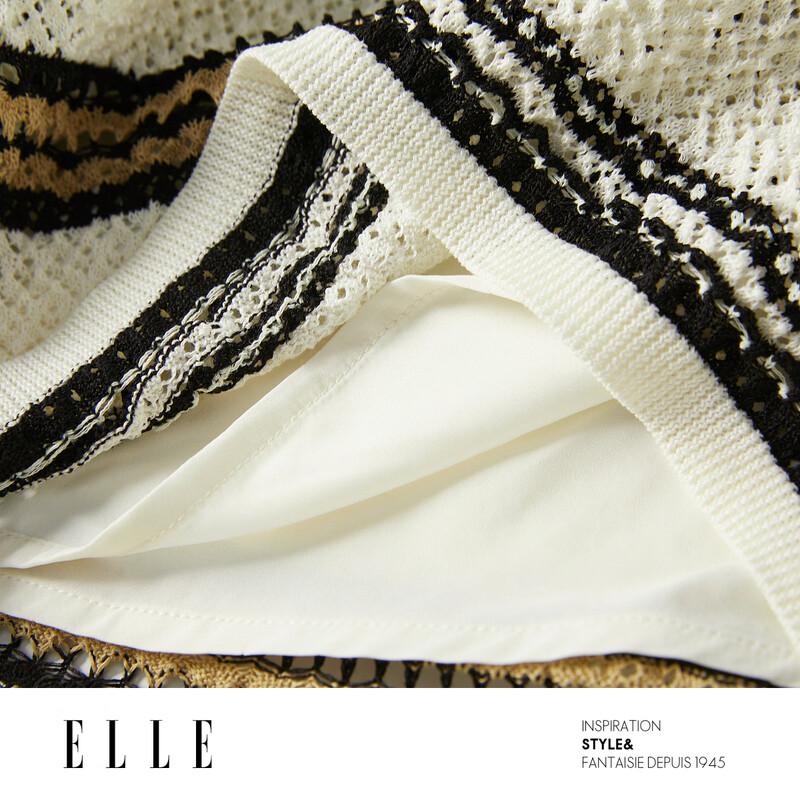 ELLE Вязаное платье-майка в полоску