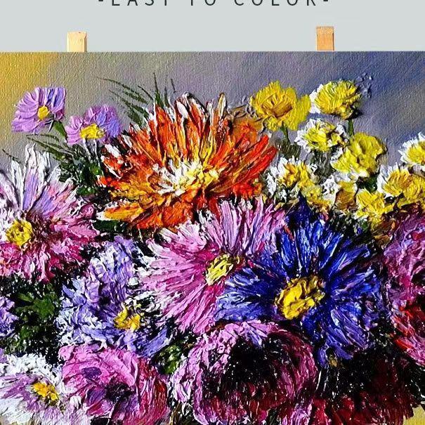 Начинающий художественный мольберт с ручной росписью акрилом по льняно-хлопковому холсту