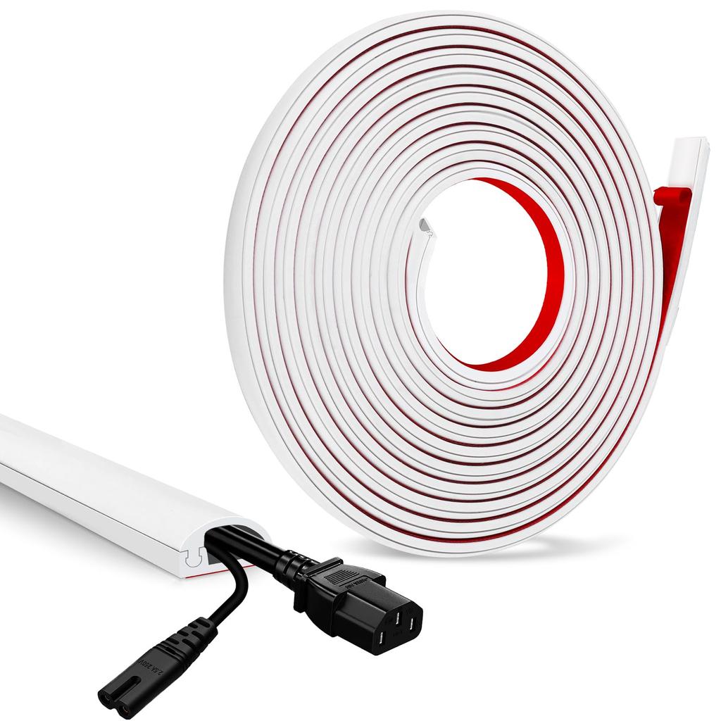 Adhesive Cable Cover, Concealed Wire Cover, Cord Protector, Cable Cover, Easy Installation, Protects Electrical Wires and Cables, for Home and Office