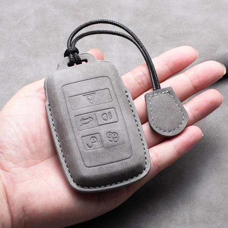 Leather Car Remote Key Case Cover for Jaguar XF XJ XE XJL XF for Land Rover Range Rover Sport Evoque Freelander Auto Key Shell mt3