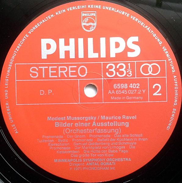 LP Record MODEST MUSSORGSKY SVIATOSLAV RICH Bilder Einer Ausstellung 6598402 Philips Germany Classical Used