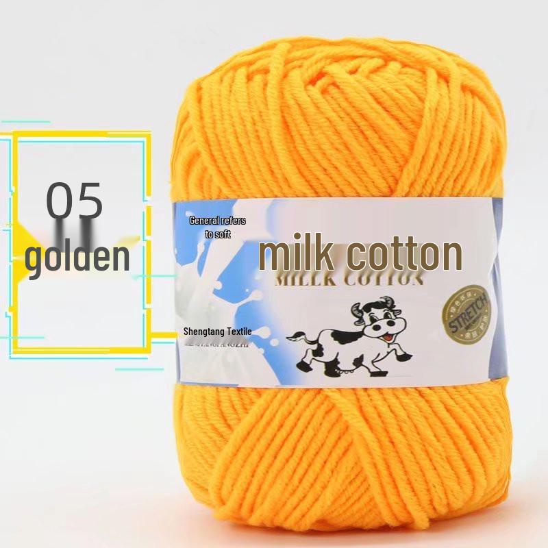 Wugu Medium Milk Cotton Acrylic Yarn for Doll Crochet Shoes, 5-Strand Yarn Ball.