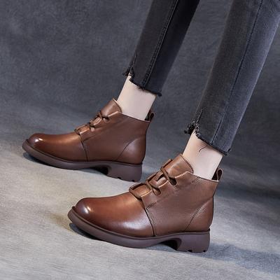 Натуральная кожа Винтажные британские ботинки Martin Короткие ботинки Женские ботинки