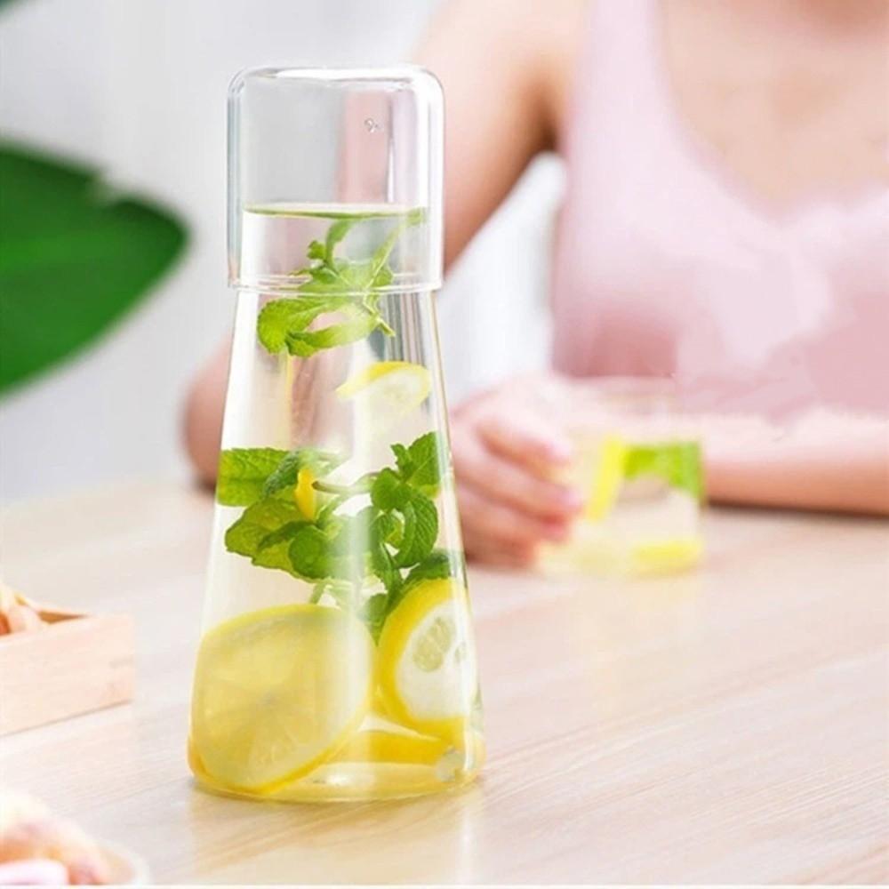 with Lid Cool Water Pitcher 850ml Beverage Container Easy Clean Clear Glass Water Kettle Kitchen