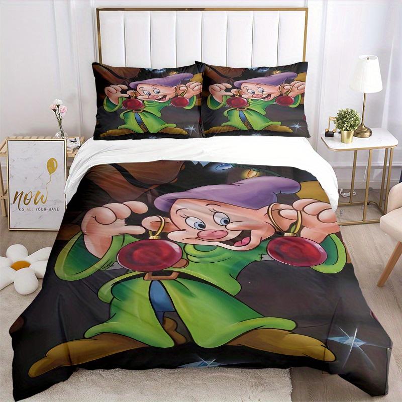 3pcs Dopey Quilt Cover Set - Soft and Cozy Bedroom, Guest Room and Dorm Decorative Bedding 3-Piece Set 1 Quilt Cover + 2 Pillow Shams.S032