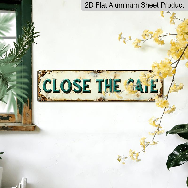 2D FLAT Retro "closed" Metal Aluminum Decorative Sign-country Farmhouse Entrance, Garden, Porch Decoration-heavy Structure-3.9X15.7 Inches, Easy To