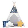 Nukido Children's Teepee Tent With Lights - Navy Blue