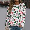 Christmas Print Long-sleeved Casual Sweatshirt Blouse Pullover Christmas Knitting Pullover Sweater Top Jumper Women's Sweatshirt