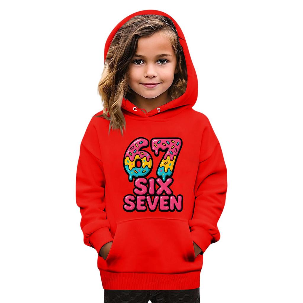 Kids' Fashion Printed Pullover Casual Long-Sleeve Crewneck Hoodie Top