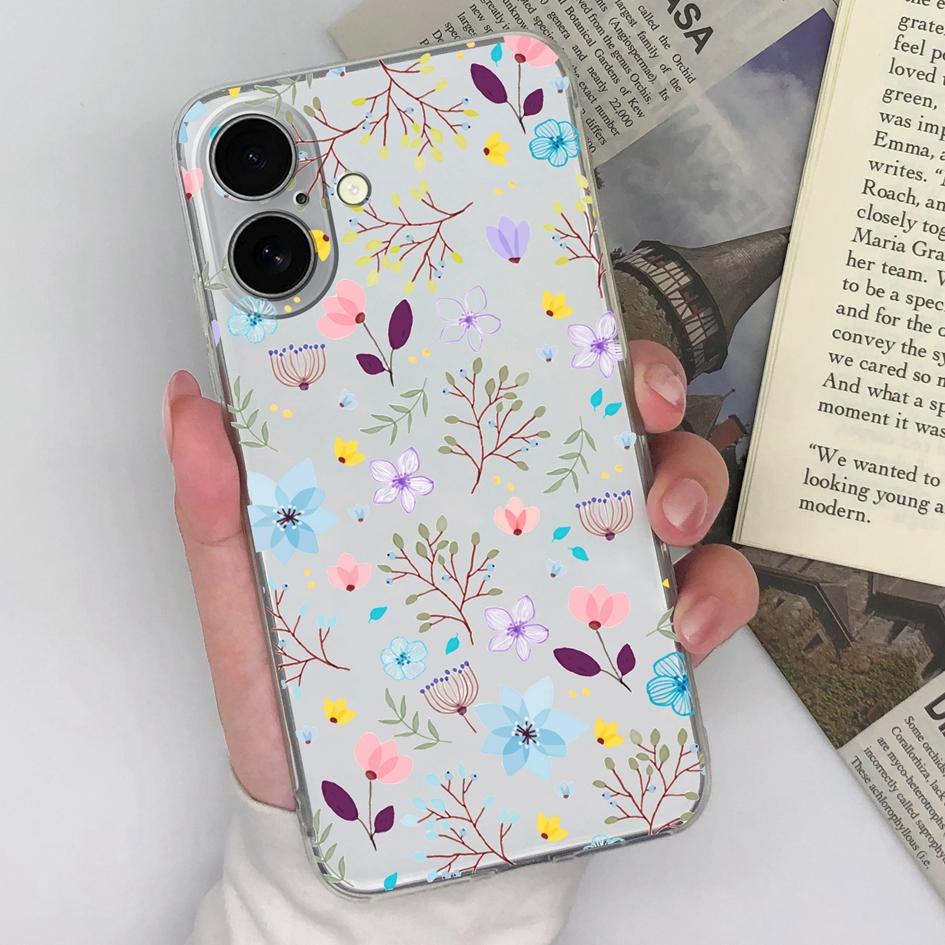 Прозрачный чехол для iPhone 16 Pro Max 16pro 16plus, защитный бампер, чехол для телефона, мягкий, тонкий, силиконовый, TPU, с рисунком в виде граффити, красочный узор для Apple iPhone
