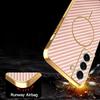 For Samsung Galaxy S22+ 5G Phone Case Carbon Fiber Textured Electroplated TPU Back Cover