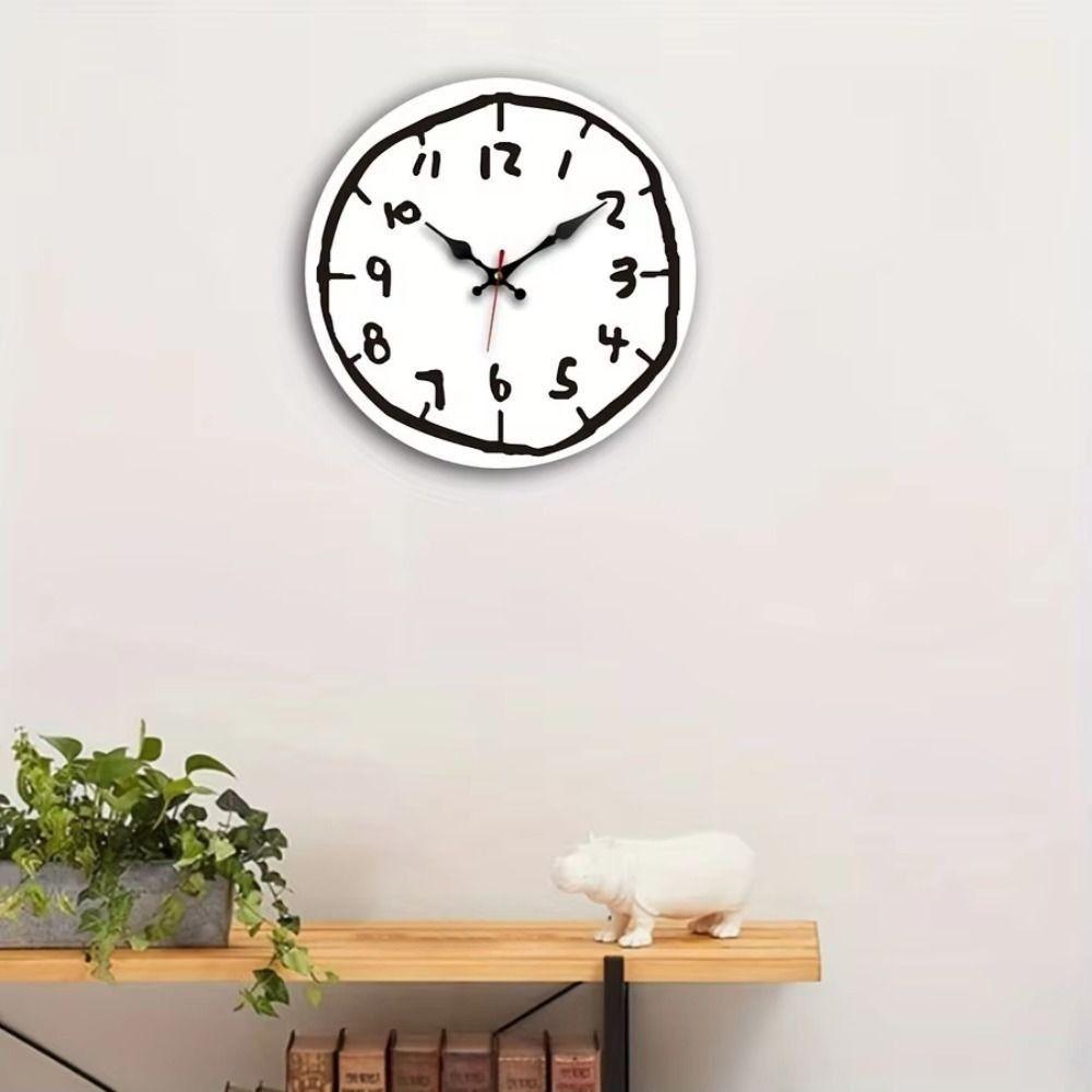 Cartoon Design Digital Wall Clock Special Design Wooden Round Clock Home Decoration