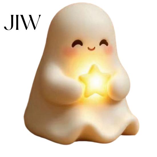 Halloween Party Atmosphere Light Cute Up Ghost Decoration, Small Statue Night Light, Indoor Tabletop Resin Table Decoration for Indoor, Kitchen Tiered