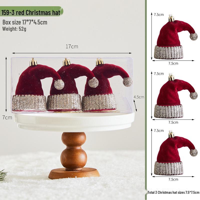 Hand-Painted Wine Red Christmas Ornament - Flocked Hanging Ball for Trees, Hotels, Malls, and Window Displays