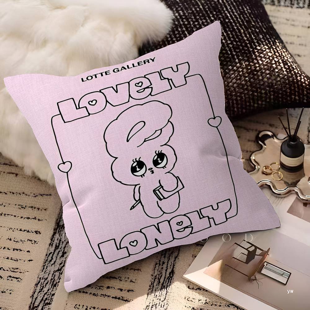 Anime Esther Bunny Personalized Pillow Dust Cover Bedroom Kids Party Decoration Pillowcase Birthday Children Gift