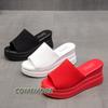 Fashion Red White Slippers Wedge Heels Women's Sandals Platform Wedges Shoes Ladies Summer Sandals Beach Sandals High Platform Slippers