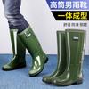 Men's Grey Plain Rain Boots Labor Boots High Rain Boots Protective Long Boots Men's Water Shoes Outdoor Camouflage Water Boots Gel Boots