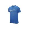 Striped Logo Print Training Sports Short Sleeve T-Shirt Men Tops Blue DD1622-451