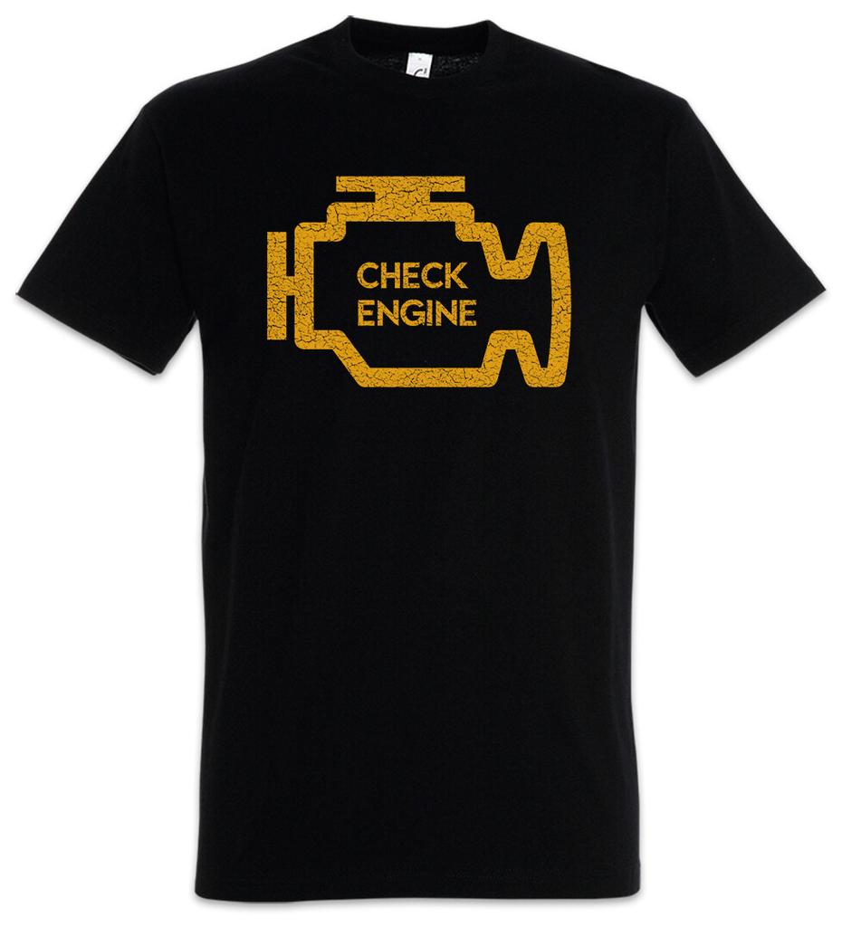 Мужская футболка 'Check Engine' Мужские Женские Футболки Топ Гонки Гоночный Автомобиль Водитель Гонщик Байкер Водитель Бензин
