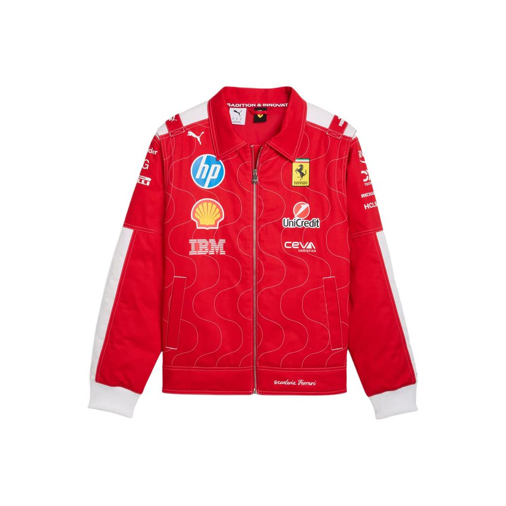 Puma Scuderia Ferrari FW25 Monza Logo Letter Collar Racing Long Sleeve Jacket Men Jacket 713708-01