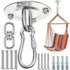 6pcs Rotate Heavy Duty Hooks for Hanging Swivel Hammock Hooks Swing Hook for Ceiling Wooden Porch, Gym Yoga Suspension Hooks Swing Kit