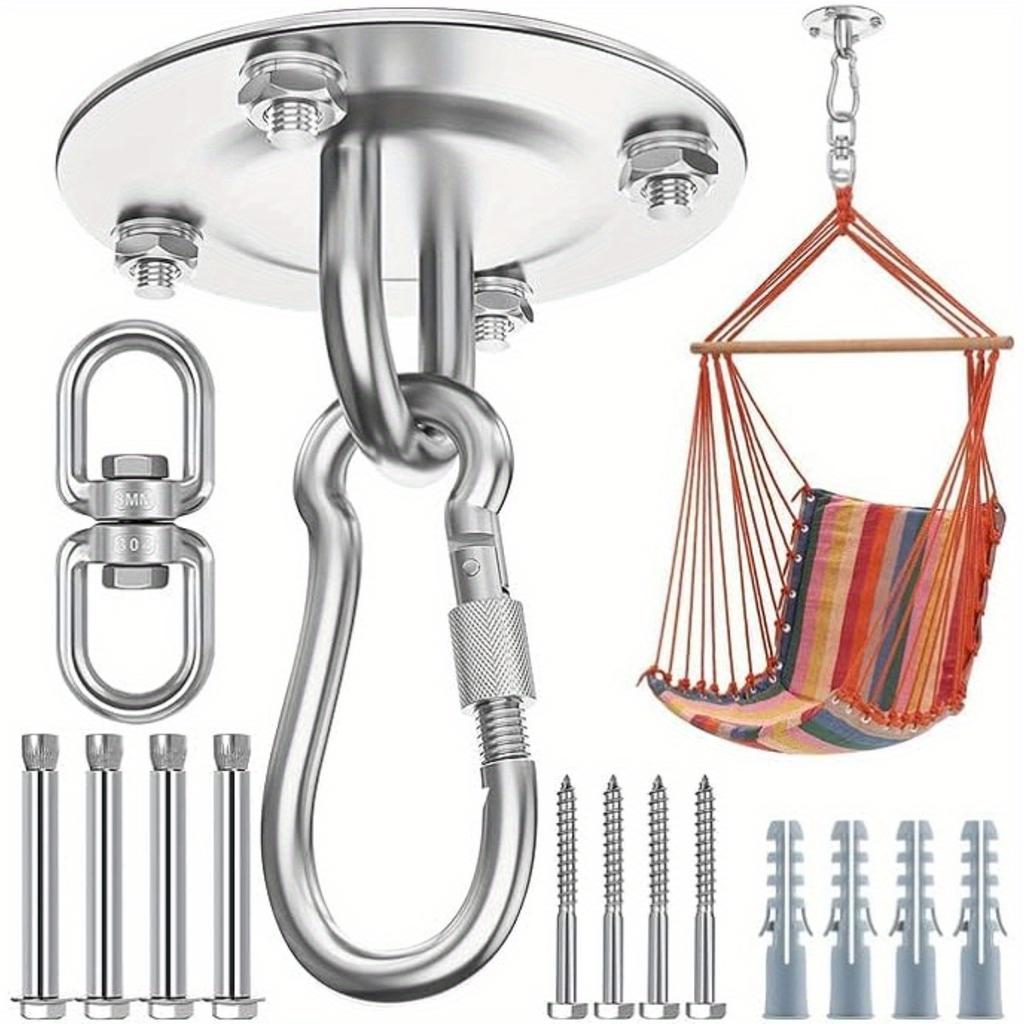 6 шт. вращающихся прочных крючков для подвешивания поворотных крючков для гамака, крючок для качелей на потолок, деревянное крыльцо, комплект для подвеса для йоги в спортзале