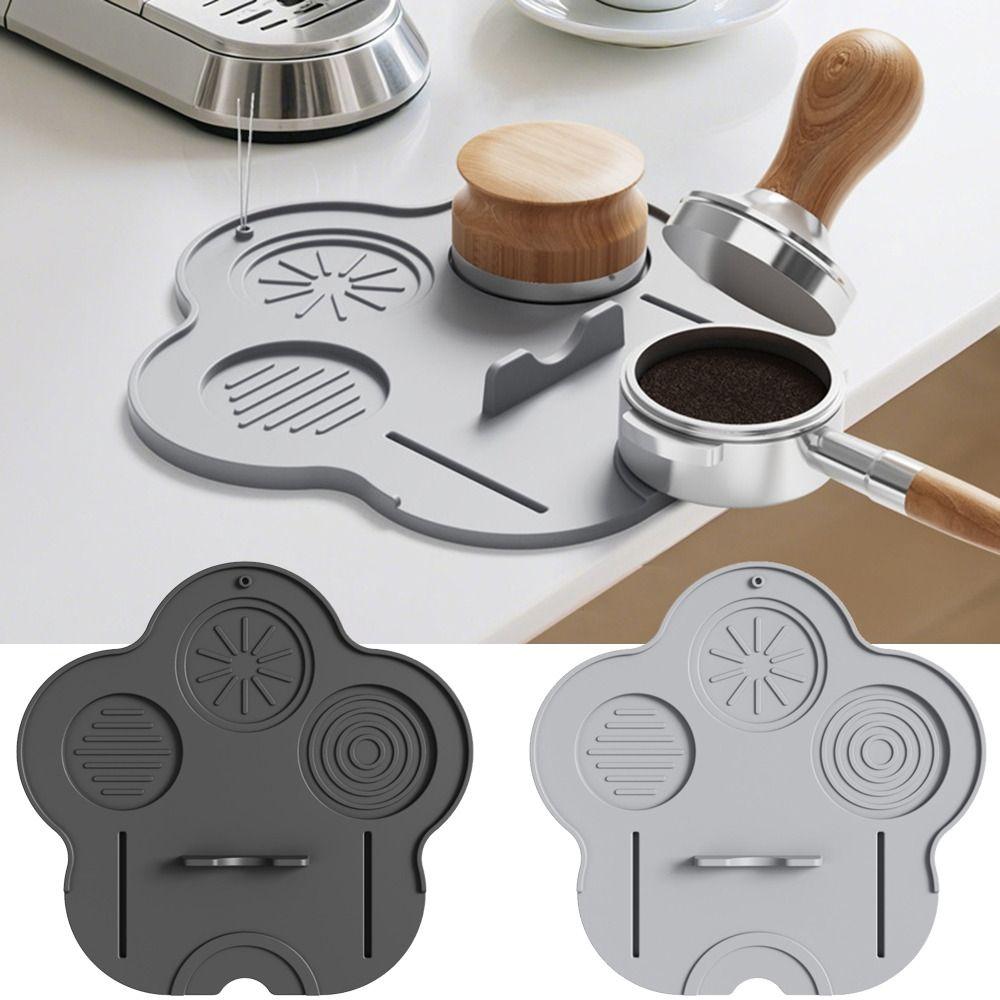 Silicone Material Coffee Tamper Mat Non-Slip Cat Paw Shaped Coffee Powder Press Seat Thick Durable Space Saving