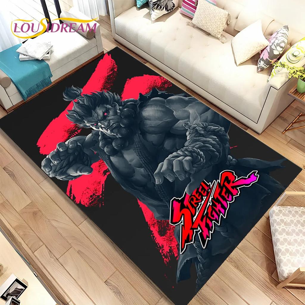 Коврик Street Fighter в стиле ретро, ​​коврик для геймера, коврик для гостиной, спальни, диван, коврик для украшения, детский нескользящий напольный коврик