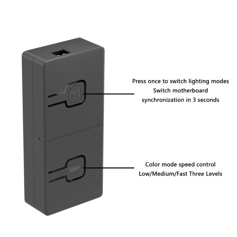 Конвертер 5V 3Pin ARGB в 12V 4Pin ARGB Конвертер 5V ARGB в 12V ARGB Ручной контроллер Передача Вентилятор корпуса