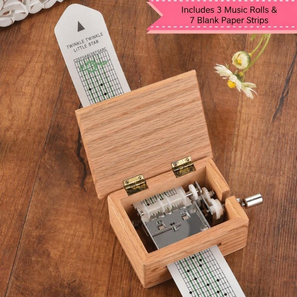Hole Puncher DIY Music Box 15 Tone Small Musical Box Creative Wooden Music Box For Music Lovers