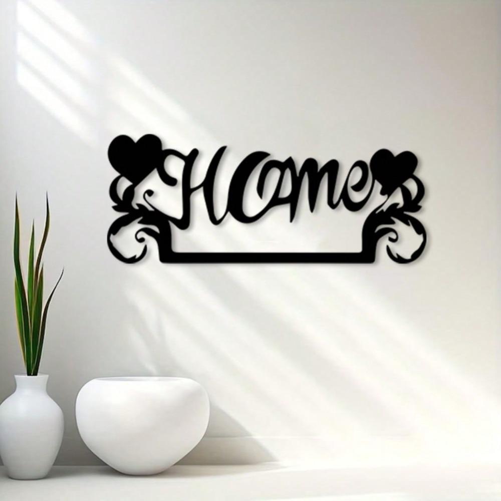 Vintage Powder Coated Iron Wall Art Heart Swirl Design Living Room Entryway Gift