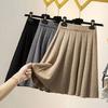 Женская утолщенная трикотажная юбка, осенне-зимняя трикотажная юбка с высокой талией, короткая плиссированная юбка трапециевидной формы