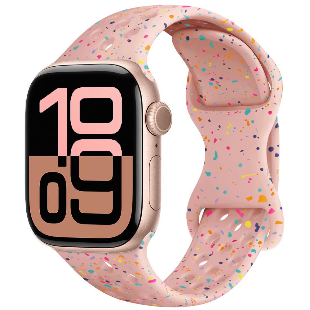 Силиконовый ремешок для Apple Watch 11 10 9 8 7 46 мм 45 мм 42 мм 41 мм Ultra 3/2 49 мм Дышащий браслет для iWatch 6 5 4 SE 44 мм