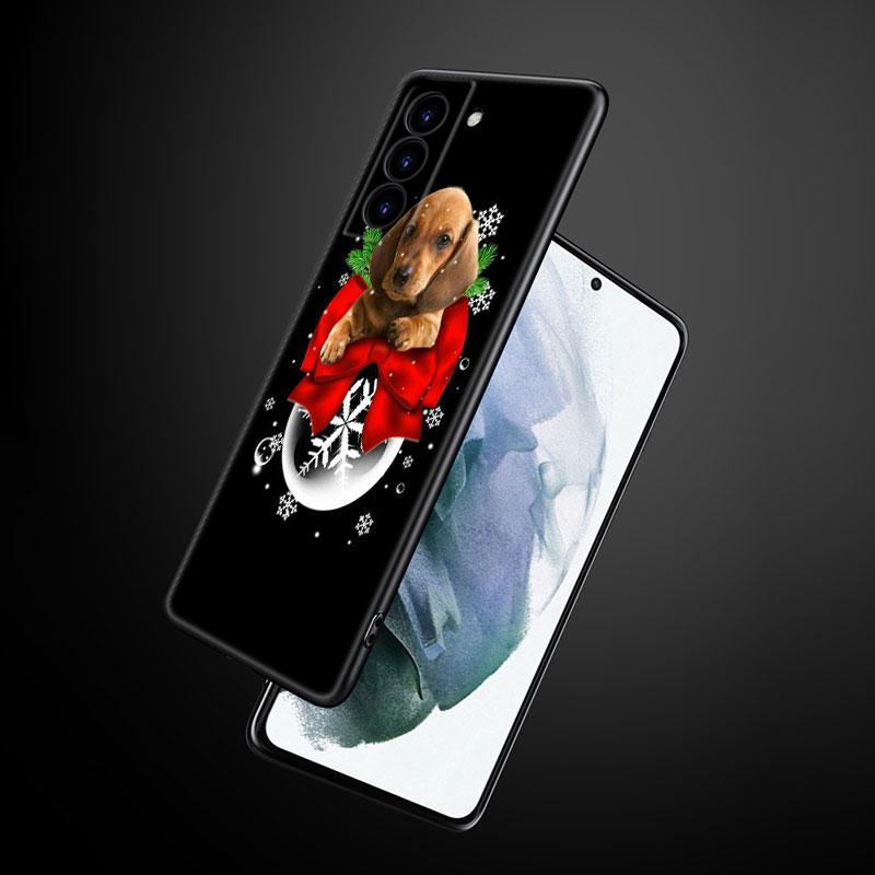 Чехол для телефона с милой мультяшной собакой такса для Samsung Galaxy S22 Pro S21 S20 Ultra FE S10 Lite 5G S10E S9 S8 Plus, мягкий черный чехол