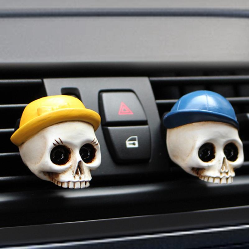 Car Air Freshener Vent Clip Skull Car Aromatic Vent Clip Automotive Air Fresheners 2Pcs Car Air Freshener Clips Car Interior