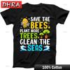 Save The Bees Plant More Trees Best Seller Funny Gift Black Tee T Shirt Edgy Clothing Shirts for Anniversary Gift TShirt Sweden