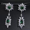 Emmaya Fashion Design For Women Flower-shape Long Earring AAA Zirconia Multicolors Choice In Party Dazzling Ornament