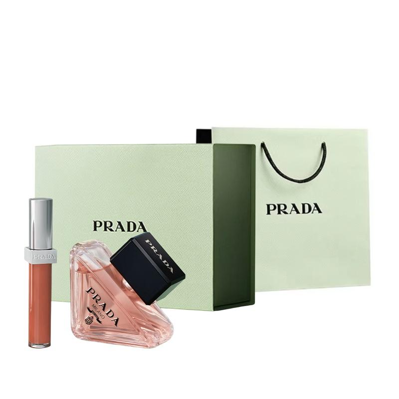 Prada Набор парфюмерии I am unpredictable + стеклянный тинт для губ, блеск для губ и макияж Набор из двух предметов: #O281 Оранжевый Лунный Свет + Мой Непредсказуемый Парфюм 50 мл