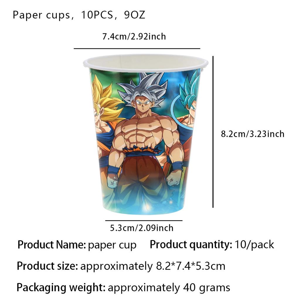 Набор для дня рождения Dragon Ball Скатерть Тарелки Салфетки Украшения для кексов Праздничная шляпа Праздник для малыша Подарки для вечеринки Dragon Ball