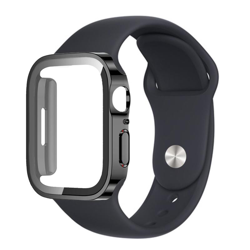 Watch Case Band For Apple Watch strap 44mm 45mm 40mm 41mm 45 mm sport Silicone bracelet iwatch series 8 7 6 5 4SE 9 Ultra 2 49mm