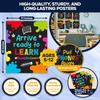 Decorably 20 Chalkboard Classroom Rules Poster High School, Middle and Elementary Class, pirational, Matte-Laminated School Banner Decor - for School