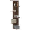 VidaXL Corner Wall Shelf Brown Oak Engineered Wood, Corner Shelf, Hanging Shelf, Hanging Wall Shelf, 852633