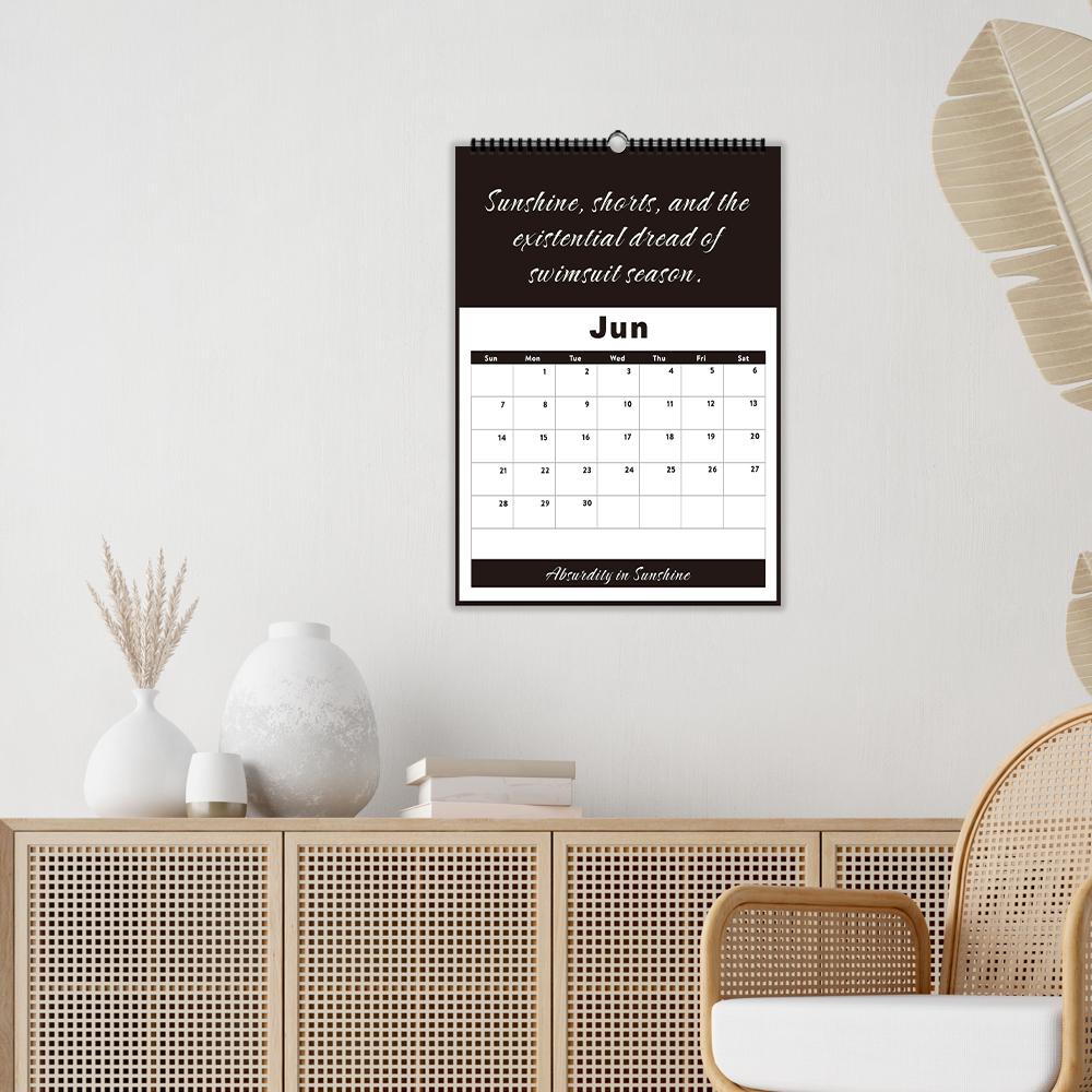 1 шт. настенный календарь на 2026 год, юмористические и забавные цитаты, ежемесячный план на 12 месяцев, идеальный подарок на день рождения, Рождество, Новый год