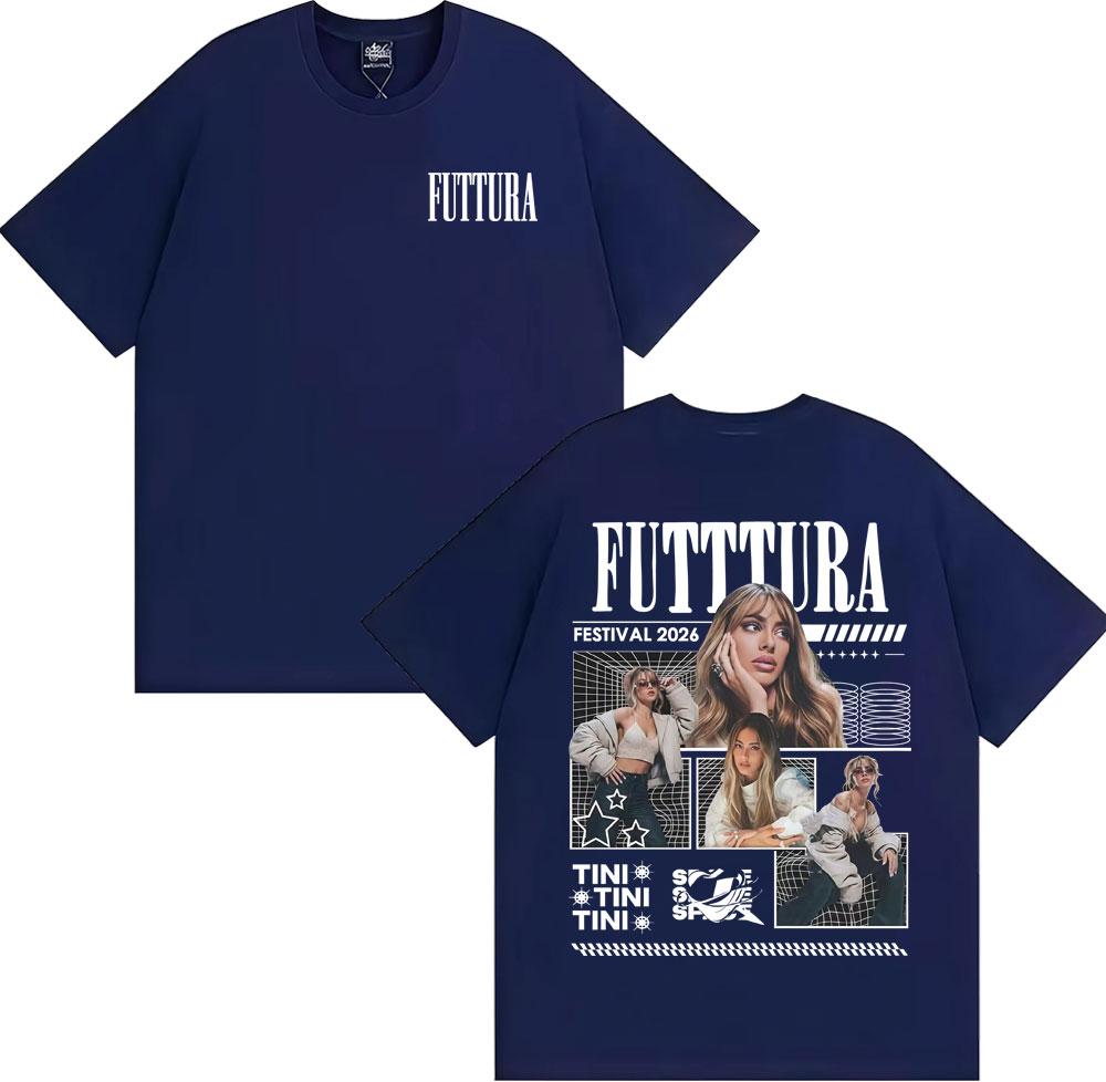 Tini Stoessel Futtura Album 2026 Merch T Shirt Unisex Women Clothing Vintage Aesthetic Tshirts Comfort Cotton Short Sleeve Tshirt