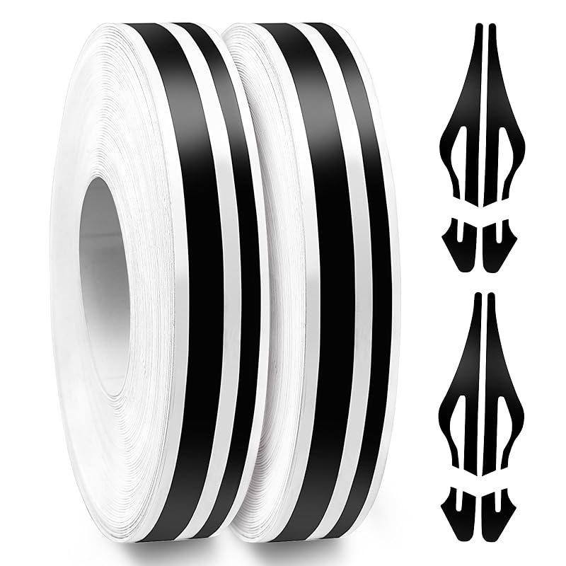 Spurtar Car Ptripe Tape, 2 Rolls X 32Ft Ptriping Automotive Tape Racing Stripes, Black Vinyl Ptripe Decals For Car, Motorcycle And Boat DIY