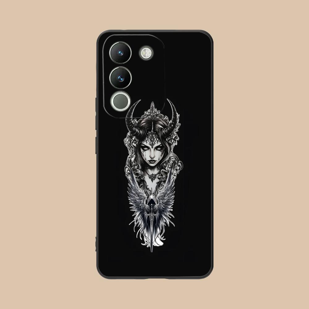 Dark Goddess Lilith Phone Case for VIVO Y77 76 75 74 73 72 58 56 55 51 50 38 36 Y19 Y18 Y03 Y01 5G Soft TPU Shockproof Cover