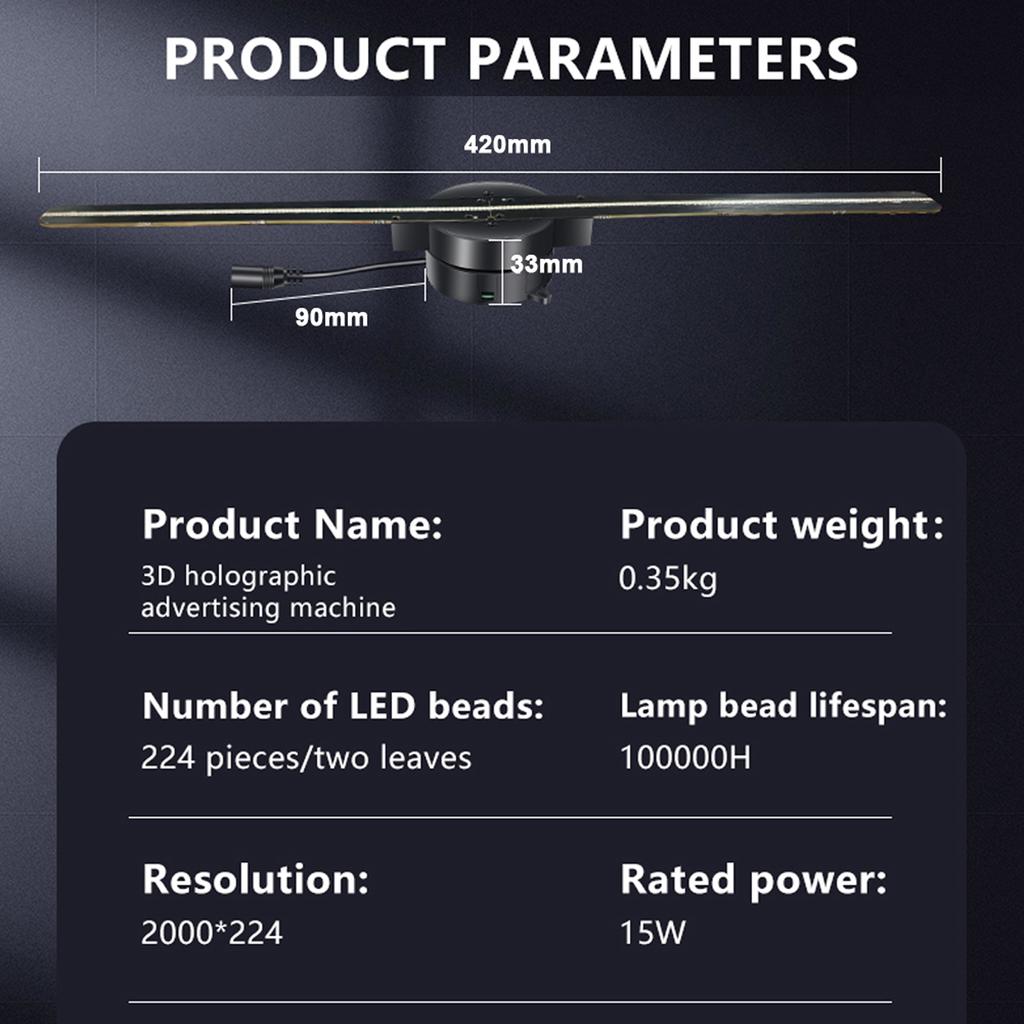 420mm Ultra-thin 3D Holographic Advertising Machine 3D Imaging Holographic Advertising Projector