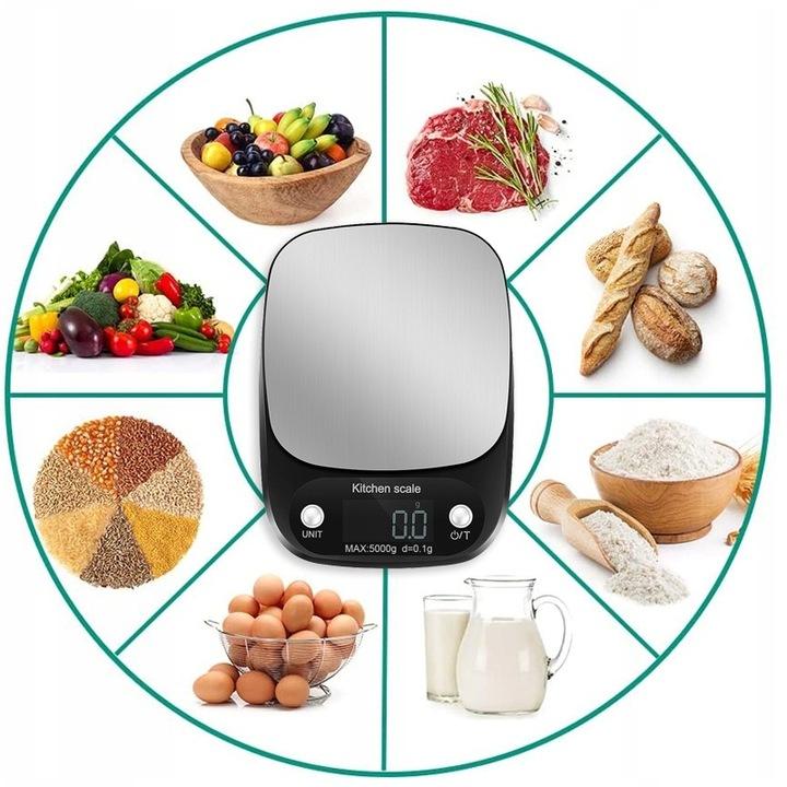 Precyzyjna Waga Kuchenna 5Kg 0,1G Wyświetlacz Lcd Jubilerska + Baterie