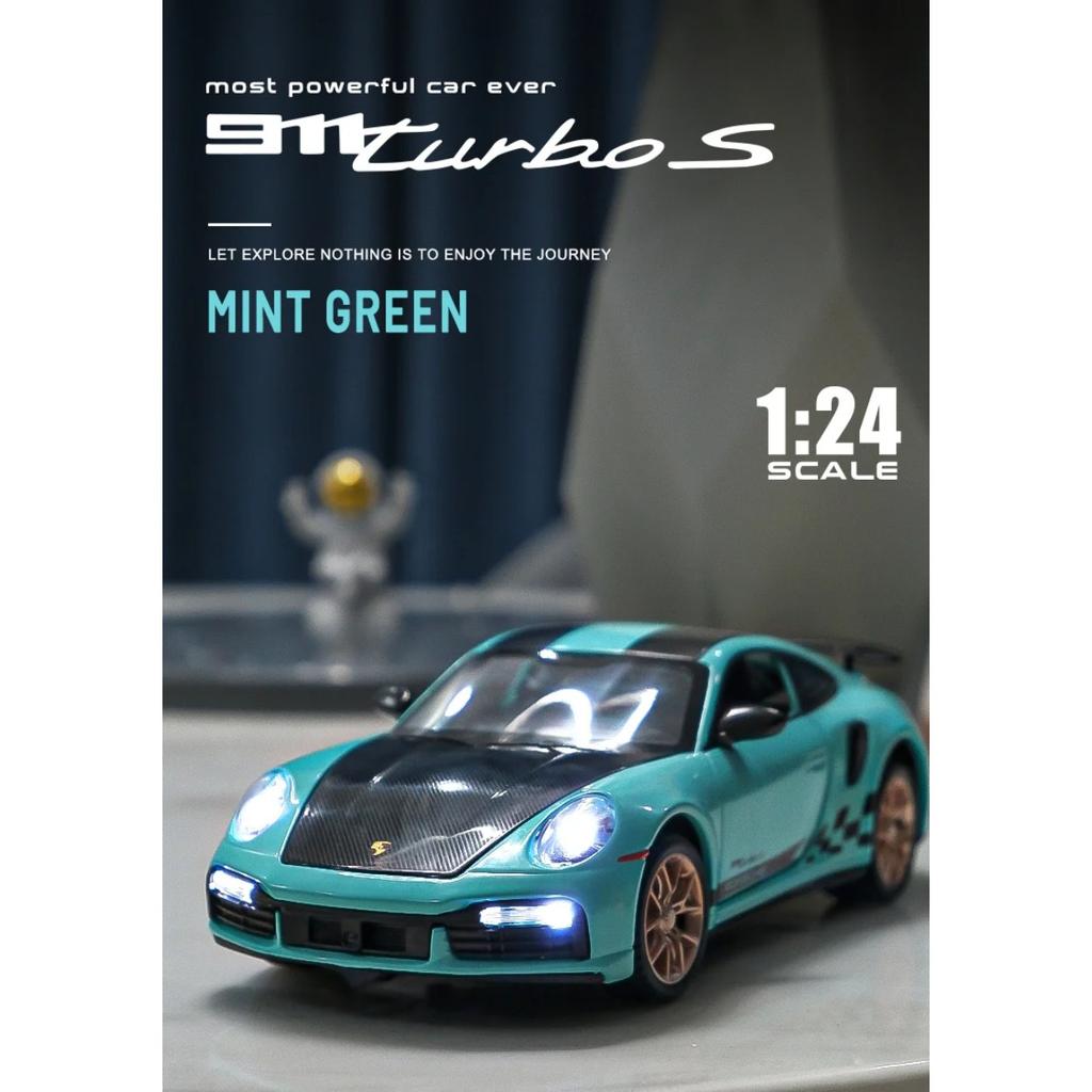 1/24 Porsche 911 TARGA TURBO S Сплав Гоночная Модель Автомобиля Литье под Давлением Симуляция Металлическая Игрушечная Модель Автомобиля Звук Свет Коллекция Подарок